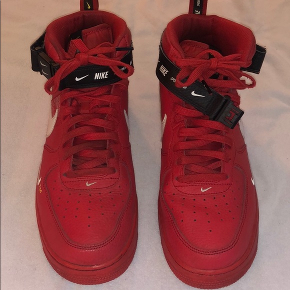 Nike Air Force 1 Mid Utility University Red Sz 12 Nike Air Force 1 Mid Utility University Red Sz 12